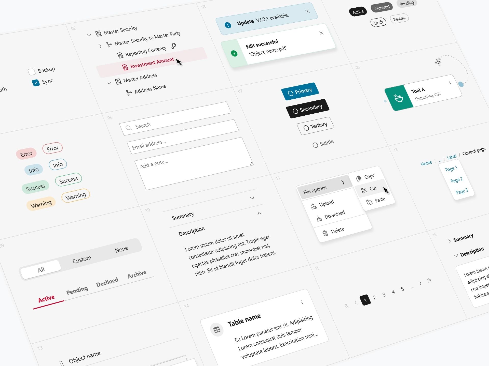Hero mockup for the Solutions UI design system