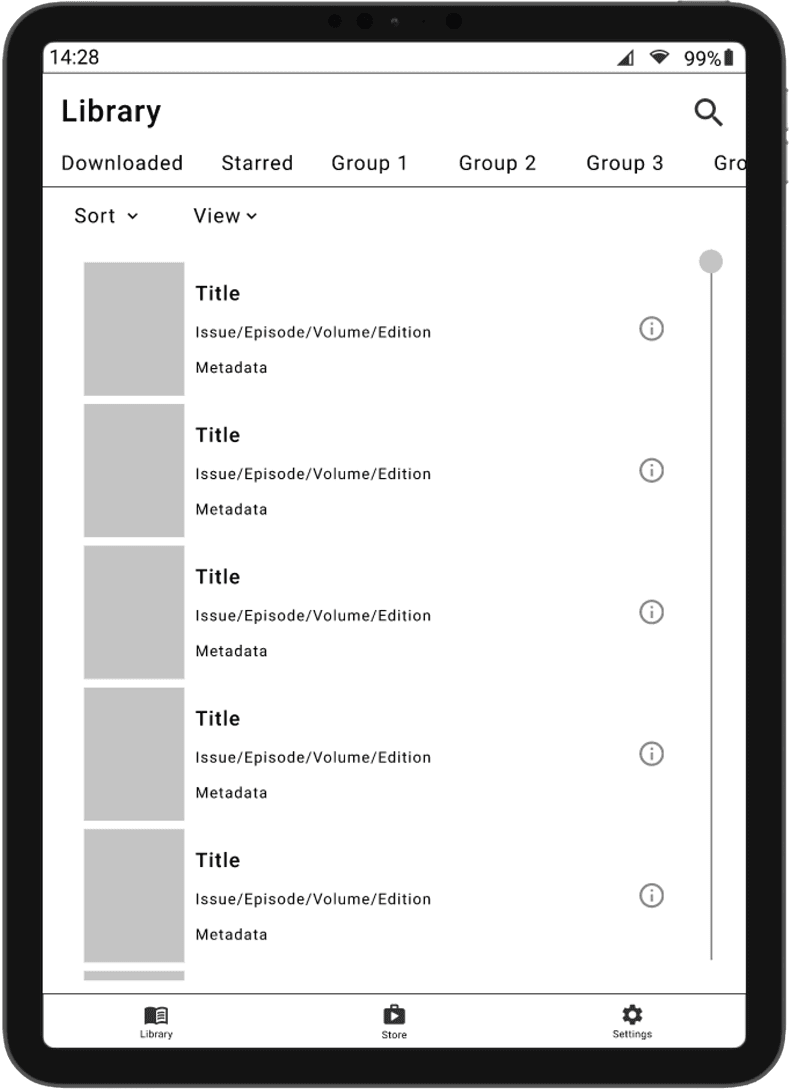 Low-fidelity wireframe